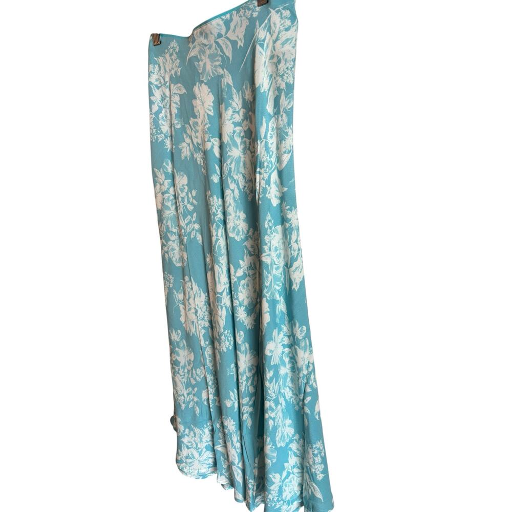 Mango Women’s Blue Maxi A Line Skirt Floral Flowy Party Events Small NWT - Picture 3 of 7